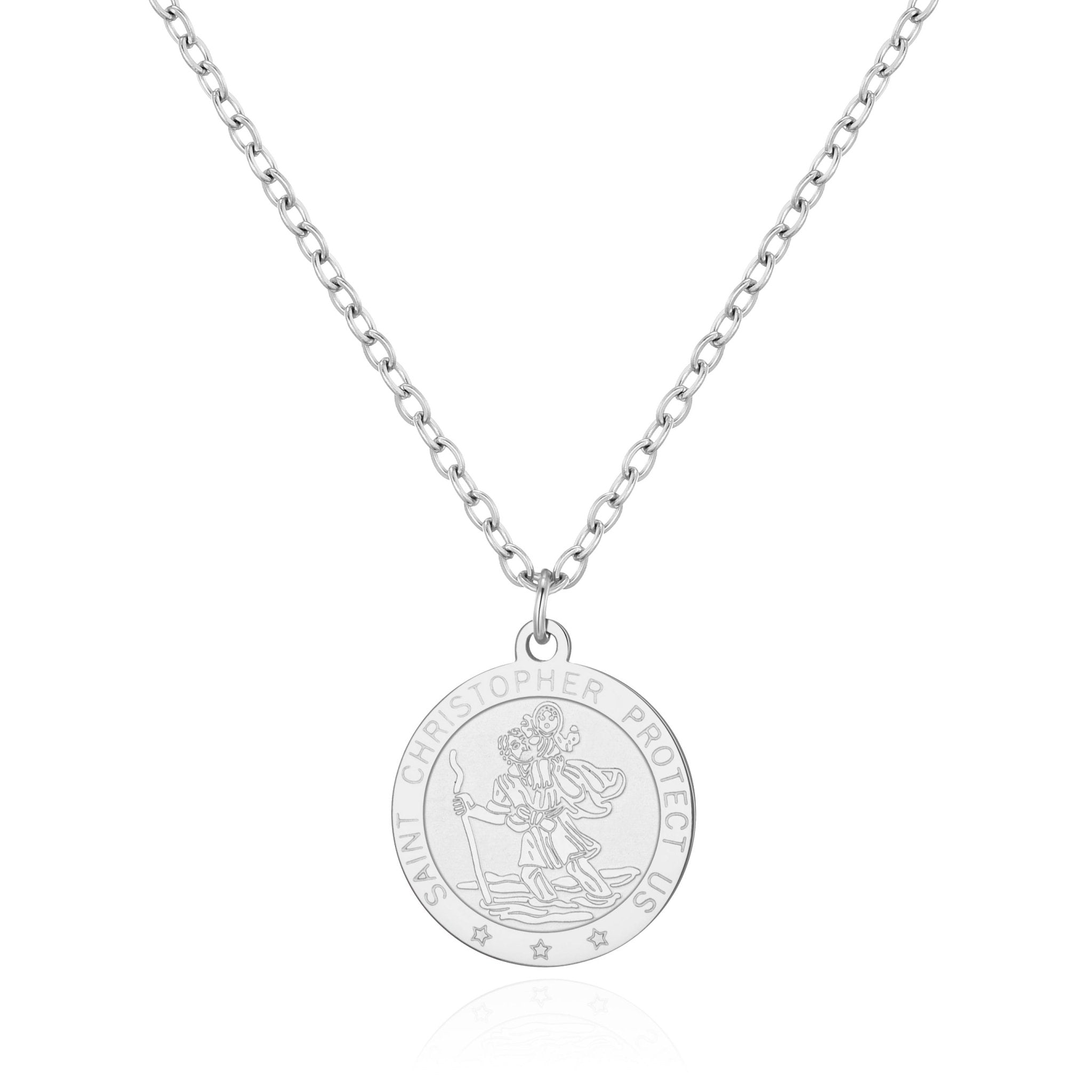 Men's Stainless Steel St Christopher Necklace