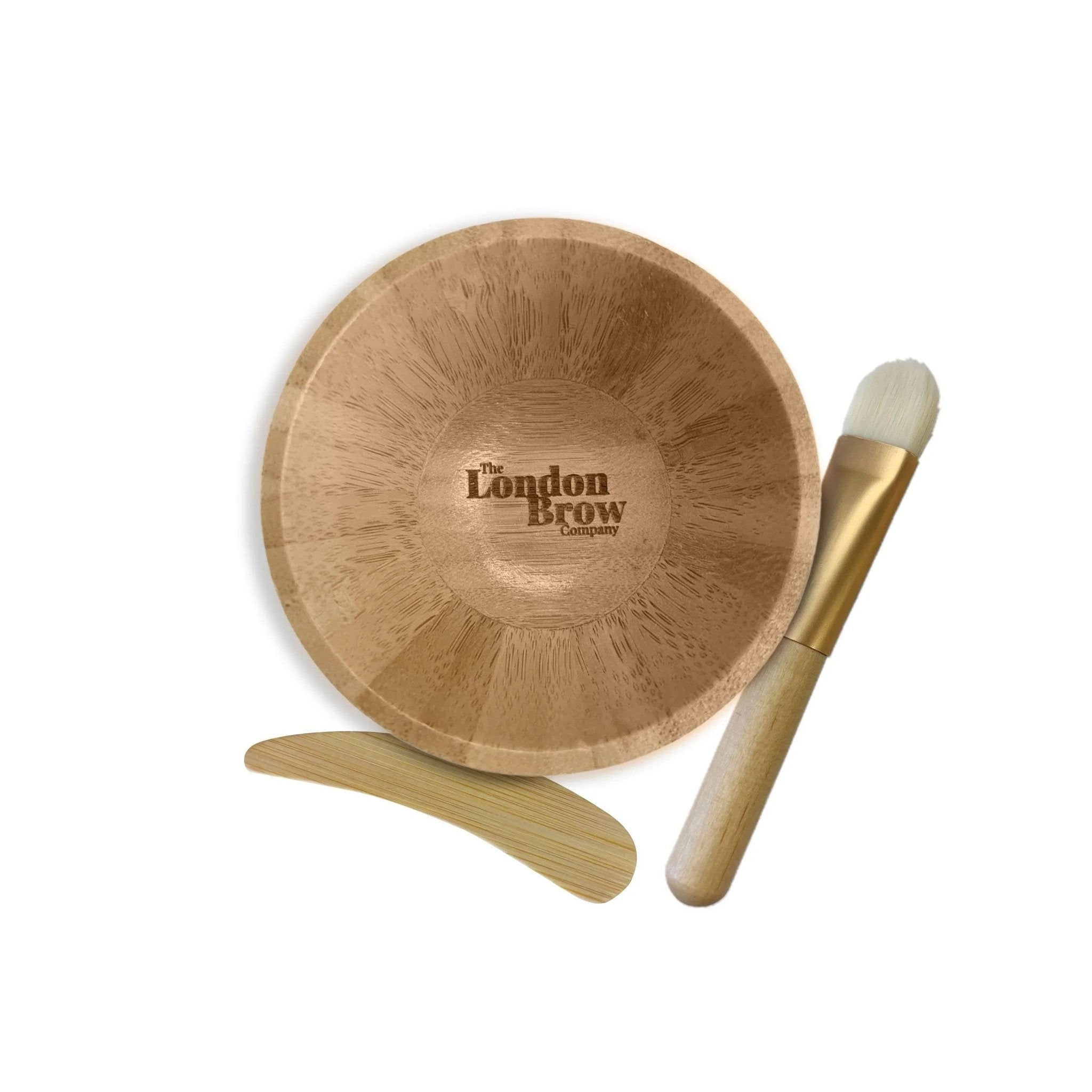 Mini Bamboo Mixing Bowl With Brush & Spatula
