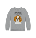 Royal Shadows & Snack Time: Eco Kids Sweatshirt with Cavalier Charm