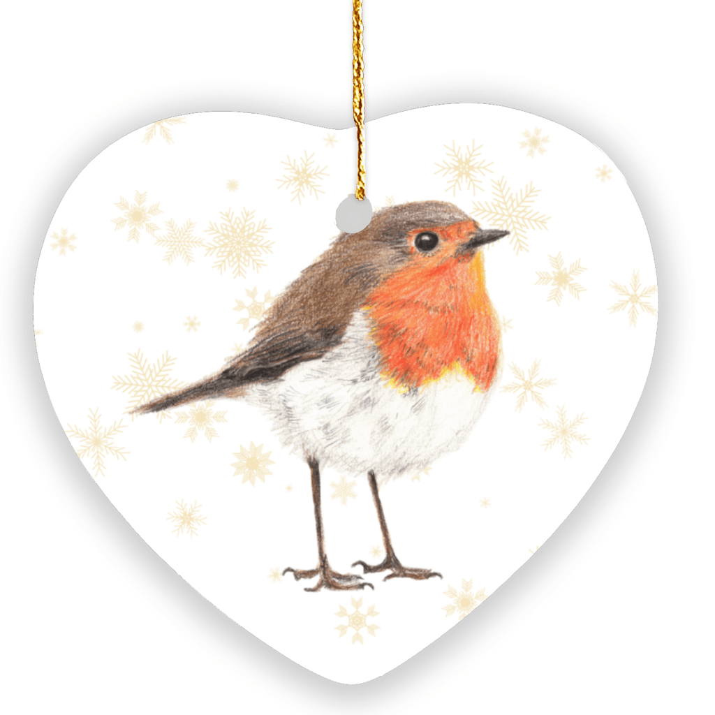 Robin Heart Shape Ornament