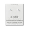 Moonstone Stud Earrings with Quote Card