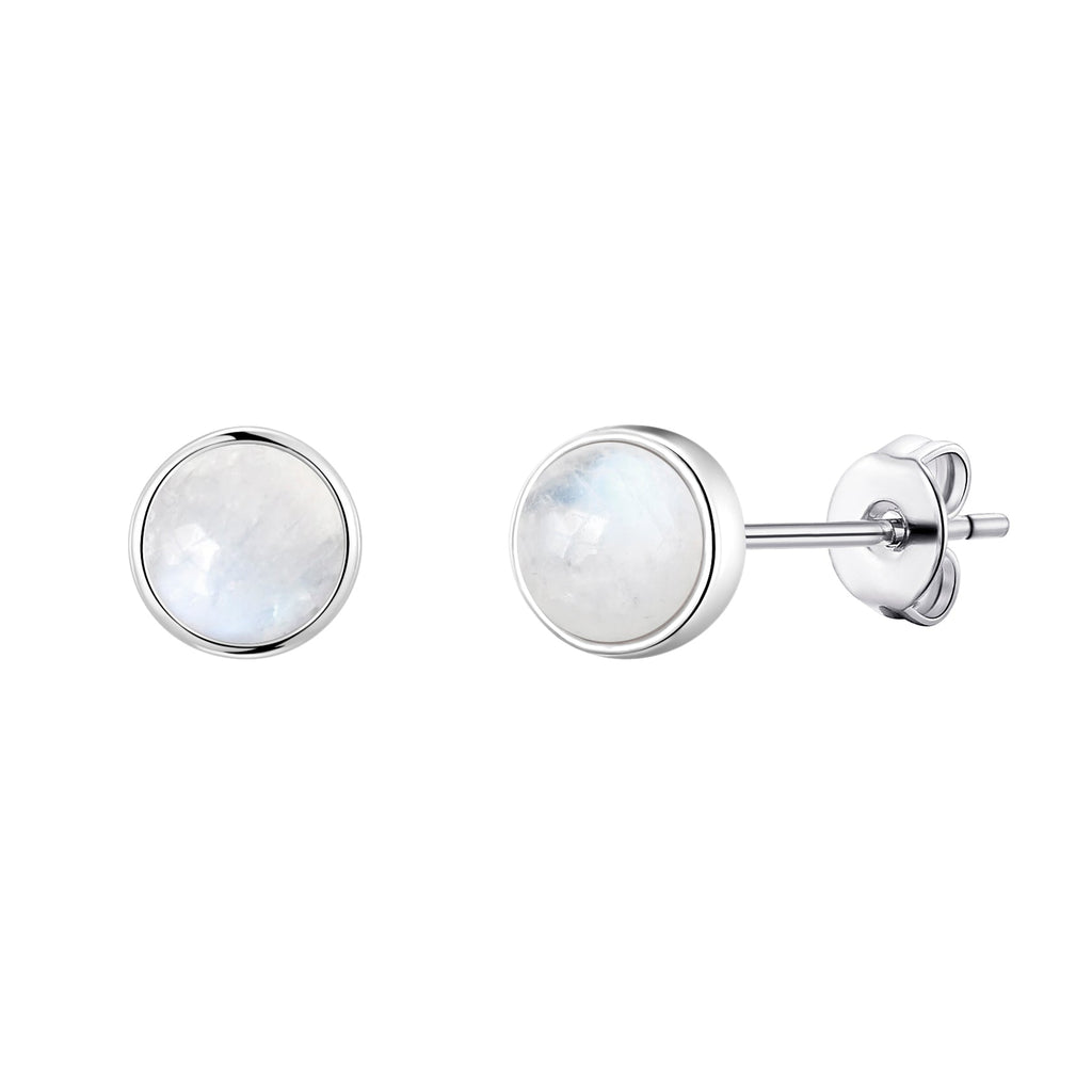 Moonstone Stud Earrings with Quote Card