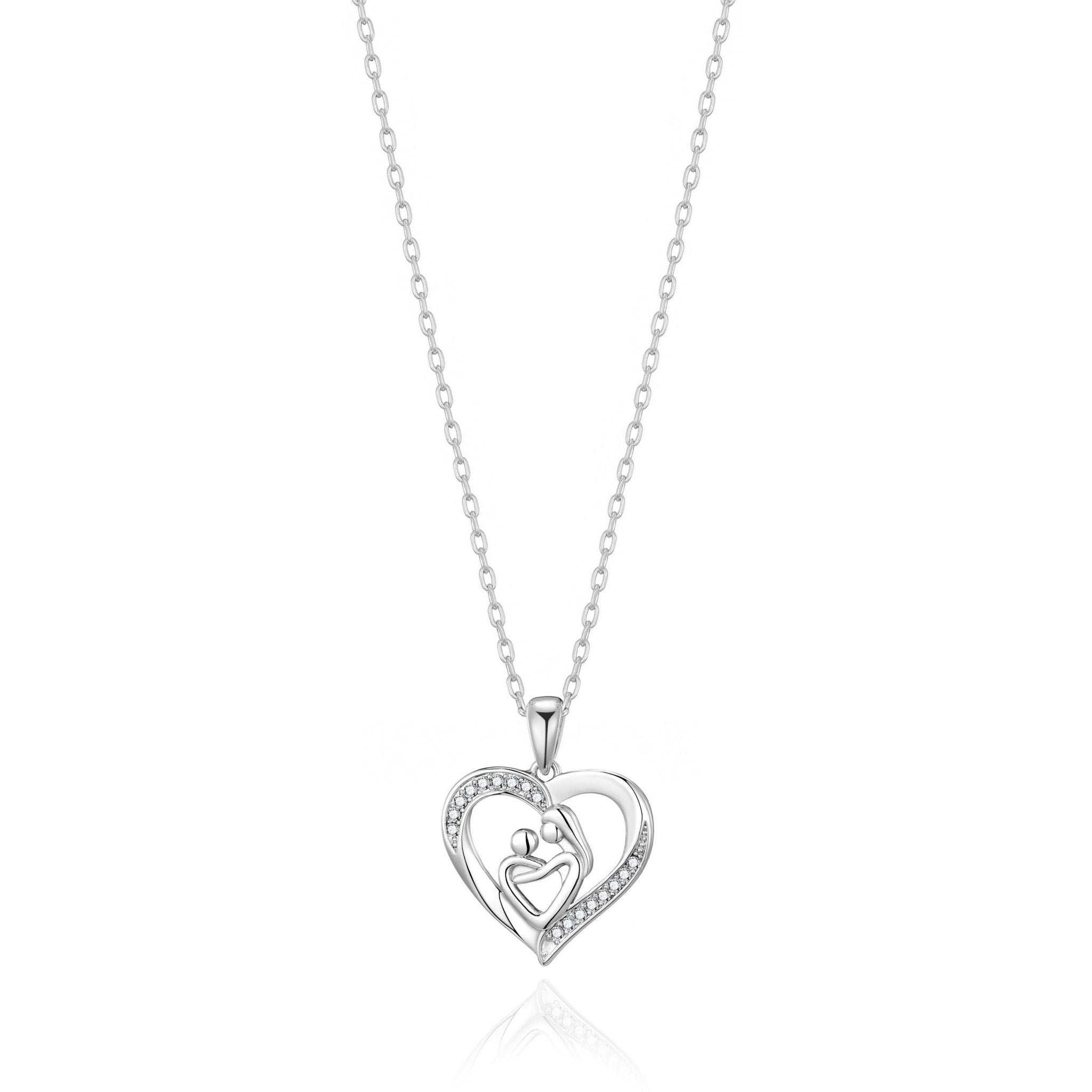Mother And Child Necklace Created with Zircondia® Crystals