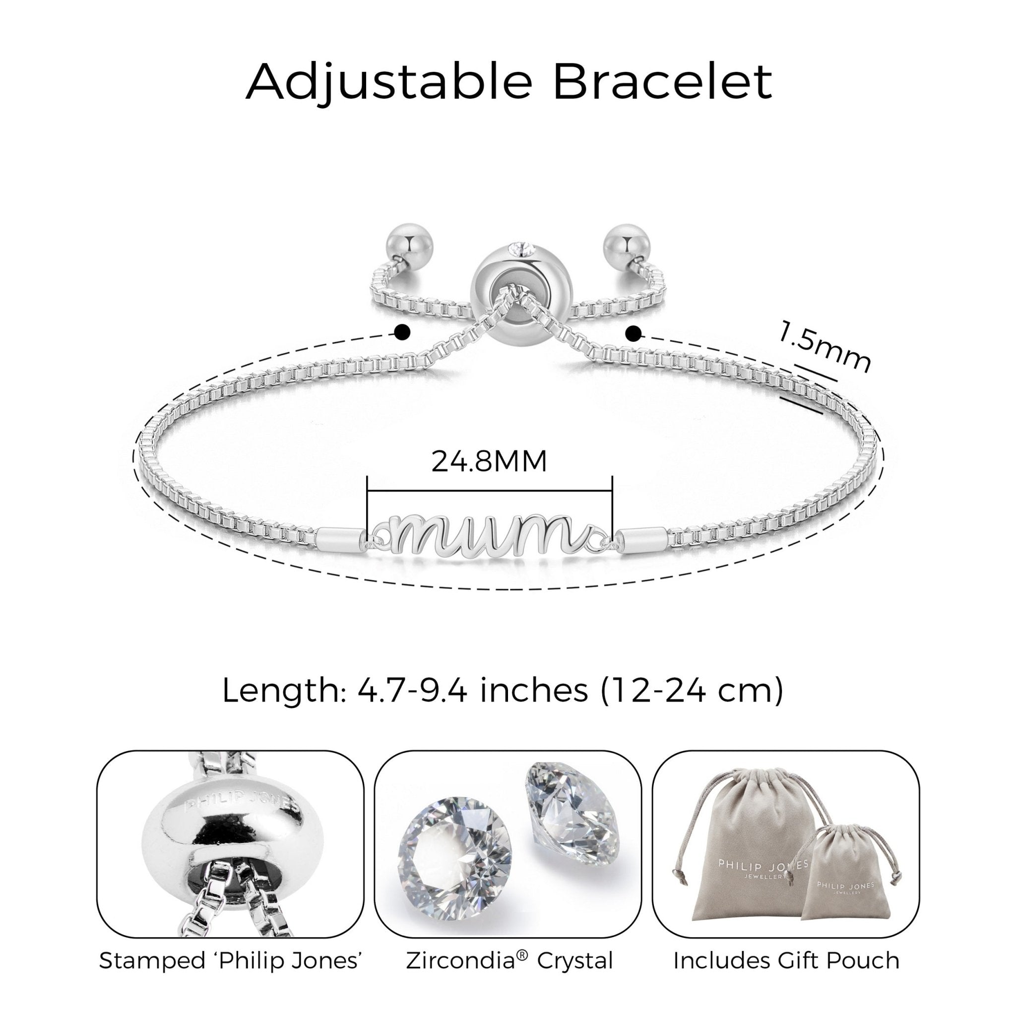 Mother and Daughter Quote Bracelet Created with Zircondia® Crystals