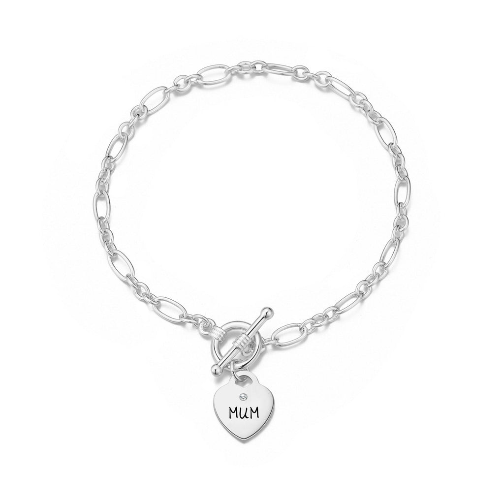Mother and Daughter Quote Charm Bracelet Created with Zircondia® Crystals