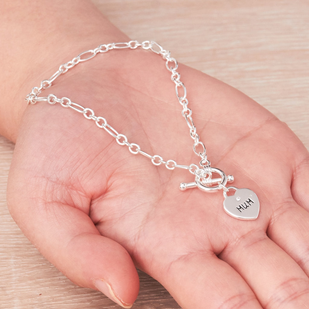 Mother and Daughter Quote Charm Bracelet Created with Zircondia® Crystals