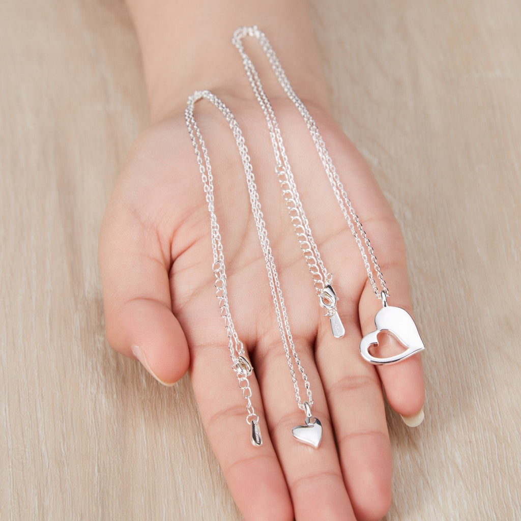 Mother Daughter Piece of My Heart Necklace Set