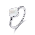 Mother of Pearl Gemstone Adjustable Clover Ring