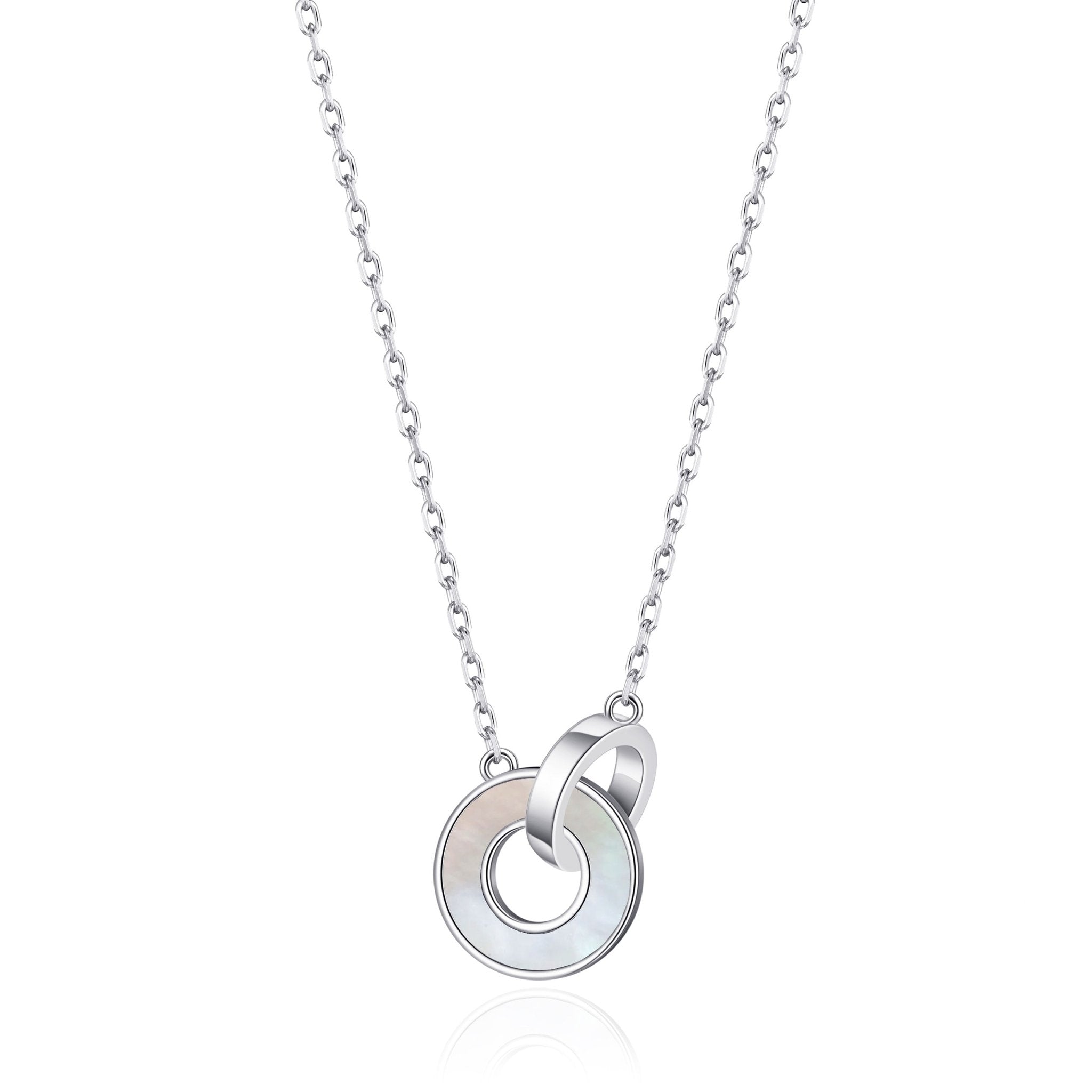 Mother of Pearl Gemstone Circle Link Necklace