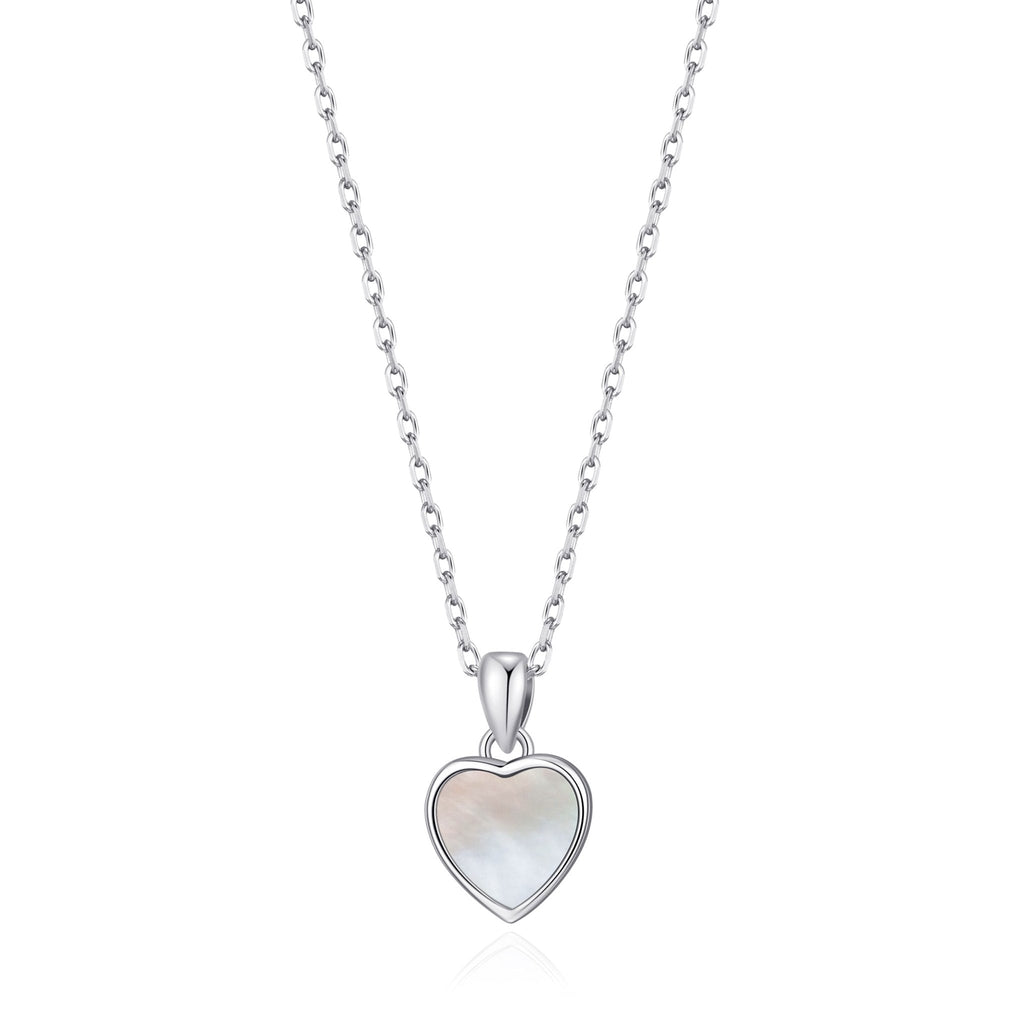Mother of Pearl Gemstone Heart Necklace