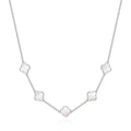 Mother of Pearl Gemstone Multi Clover Necklace