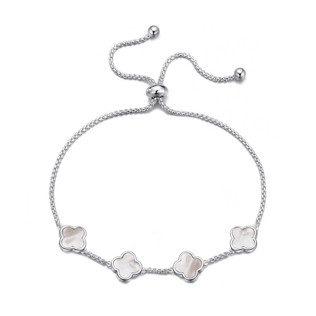 Mother Of Pearl Multi Clover Friendship Slider Bracelet