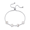 Mother Of Pearl Multi Clover Friendship Slider Bracelet