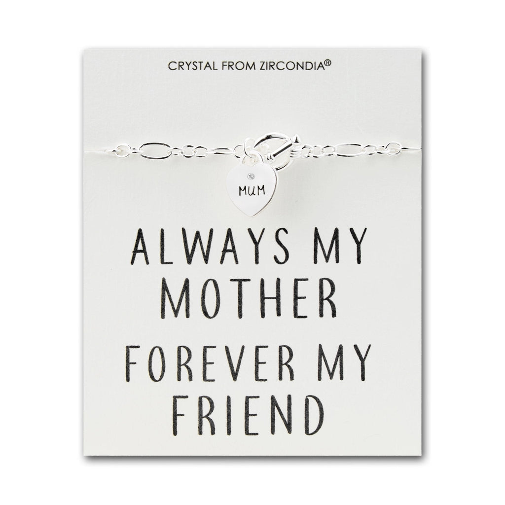 Mum Charm Bracelet with Quote Card Created with Zircondia® Crystals