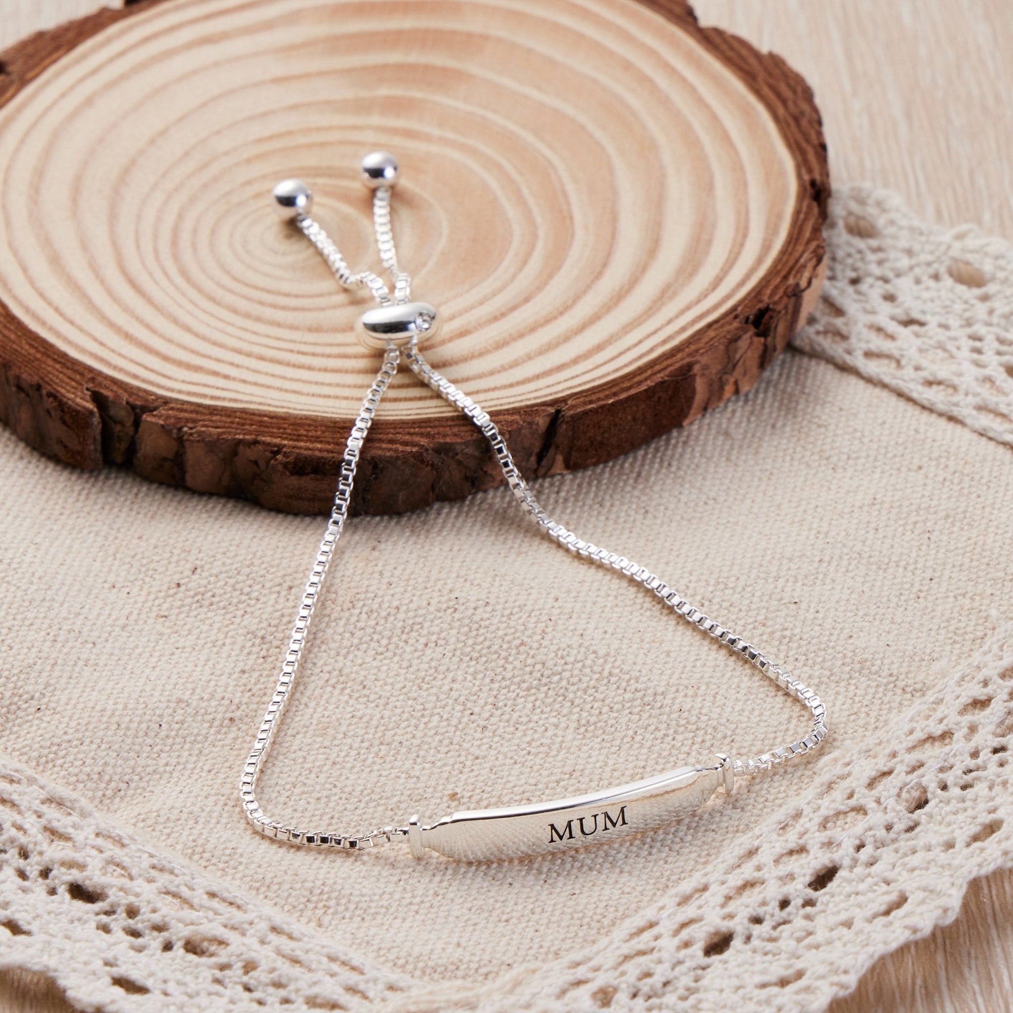 Mum ID Friendship Slider Bracelet Created with Zircondia® Crystals