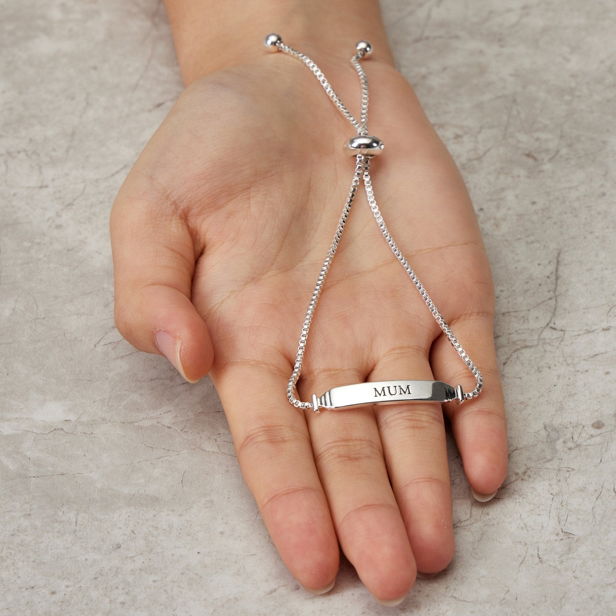 Mum ID Friendship Slider Bracelet Created with Zircondia® Crystals