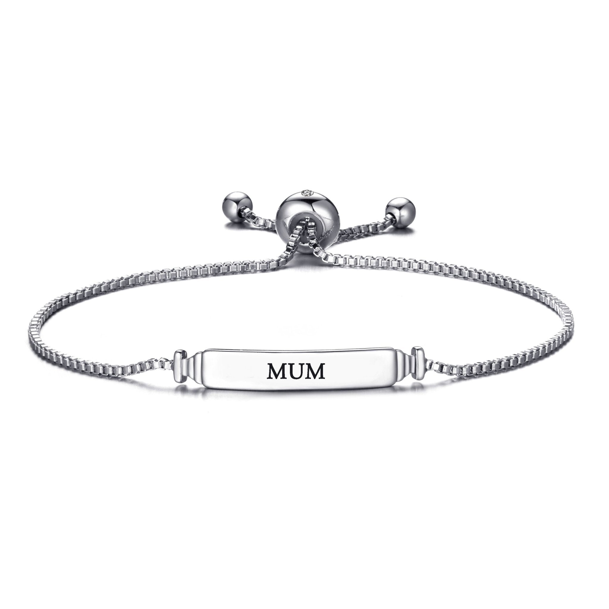 Mum ID Friendship Slider Bracelet Created with Zircondia® Crystals
