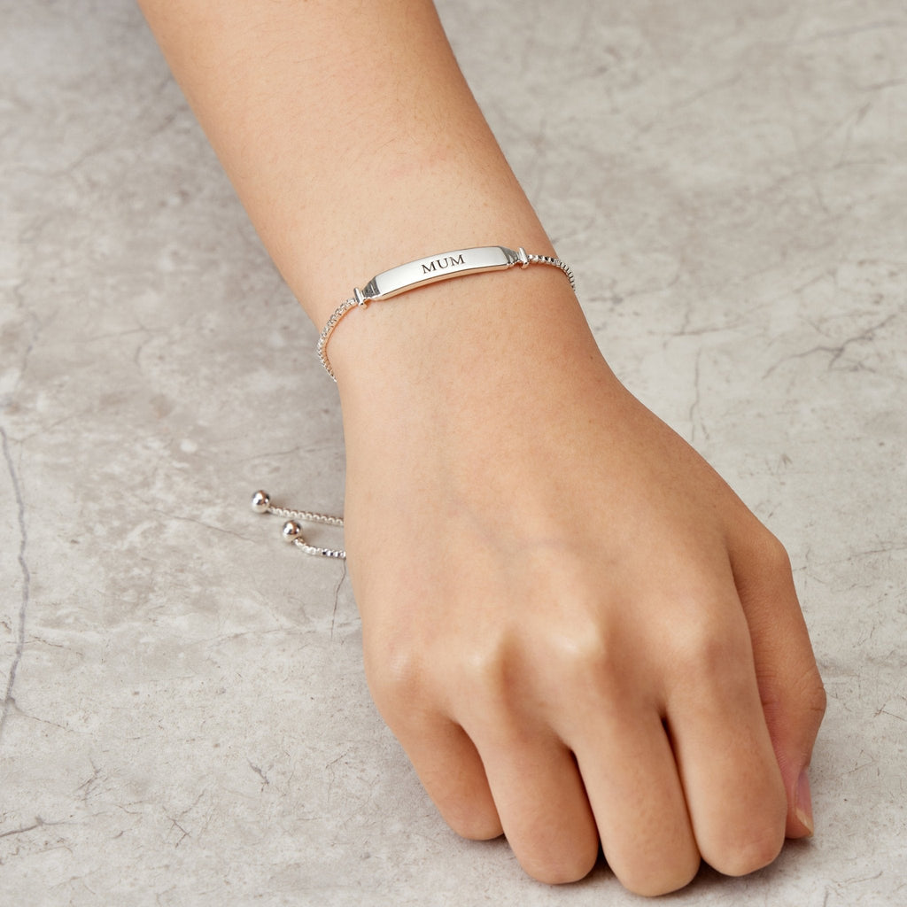 Mum ID Friendship Slider Bracelet Created with Zircondia® Crystals