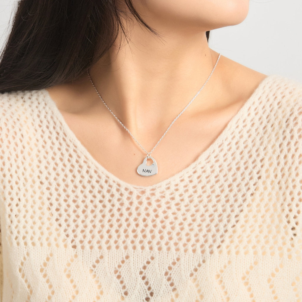 Nan Heart Necklace Created with Zircondia® Crystals