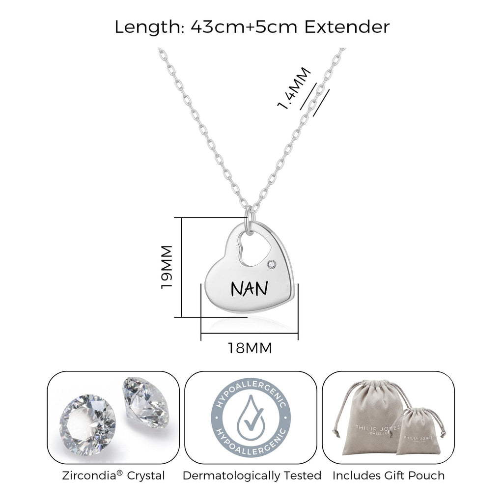 Nan Heart Necklace Created with Zircondia® Crystals