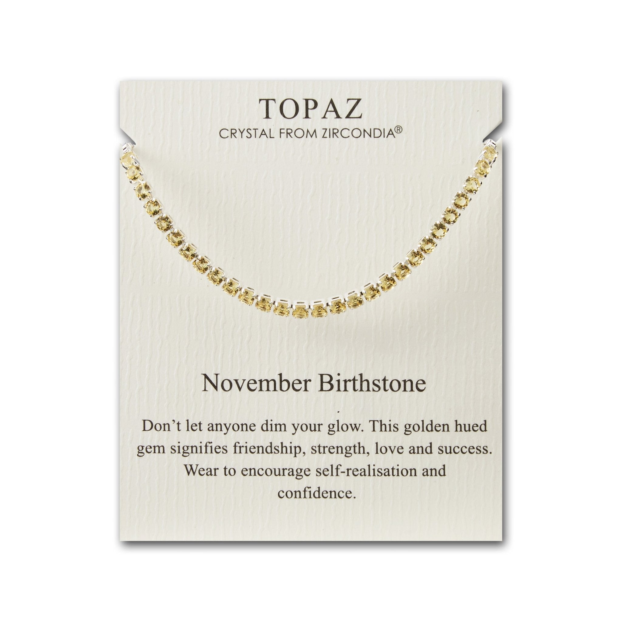November Birthstone Friendship Slider Bracelet with Topaz Zircondia® Crystals