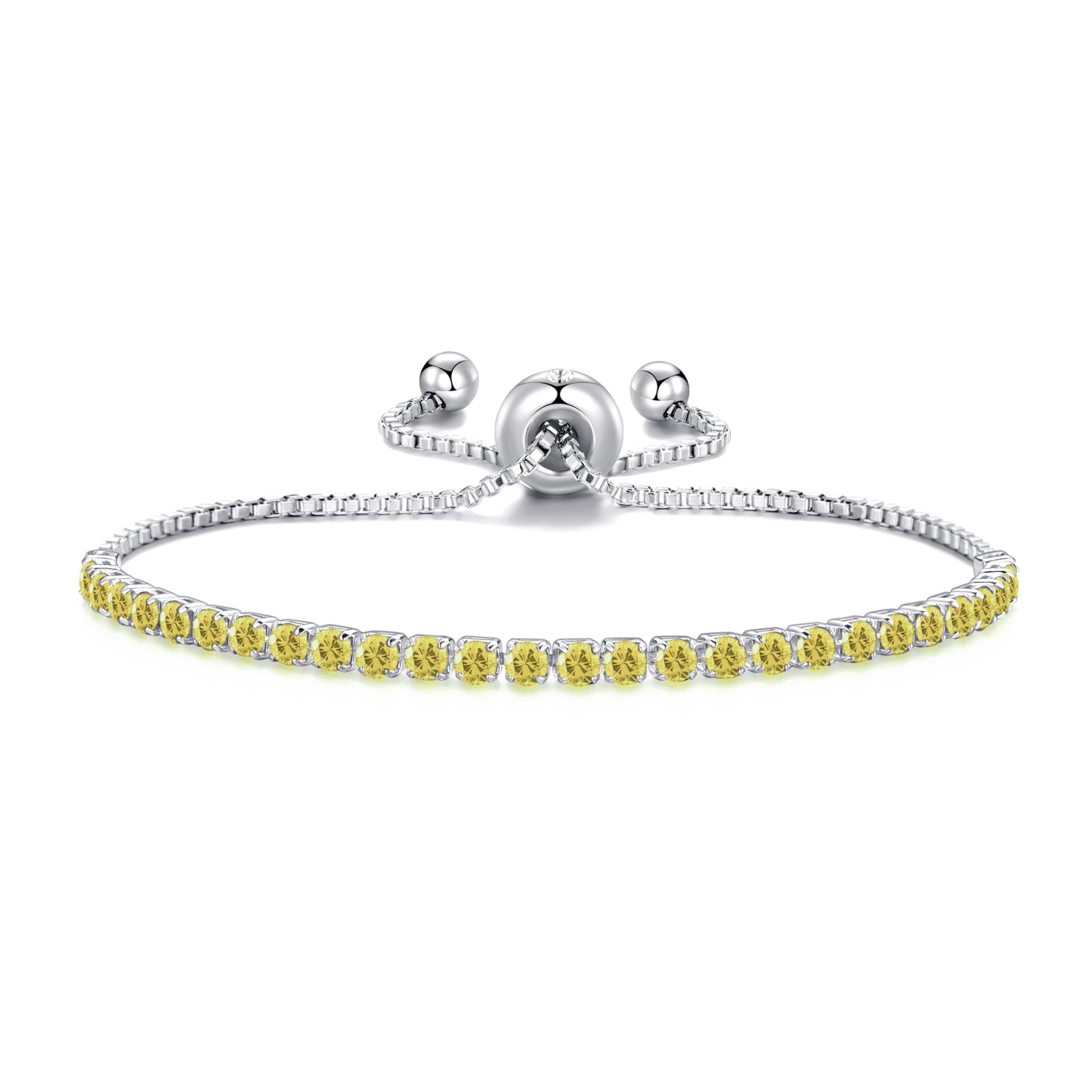 November Birthstone Friendship Slider Bracelet with Topaz Zircondia® Crystals