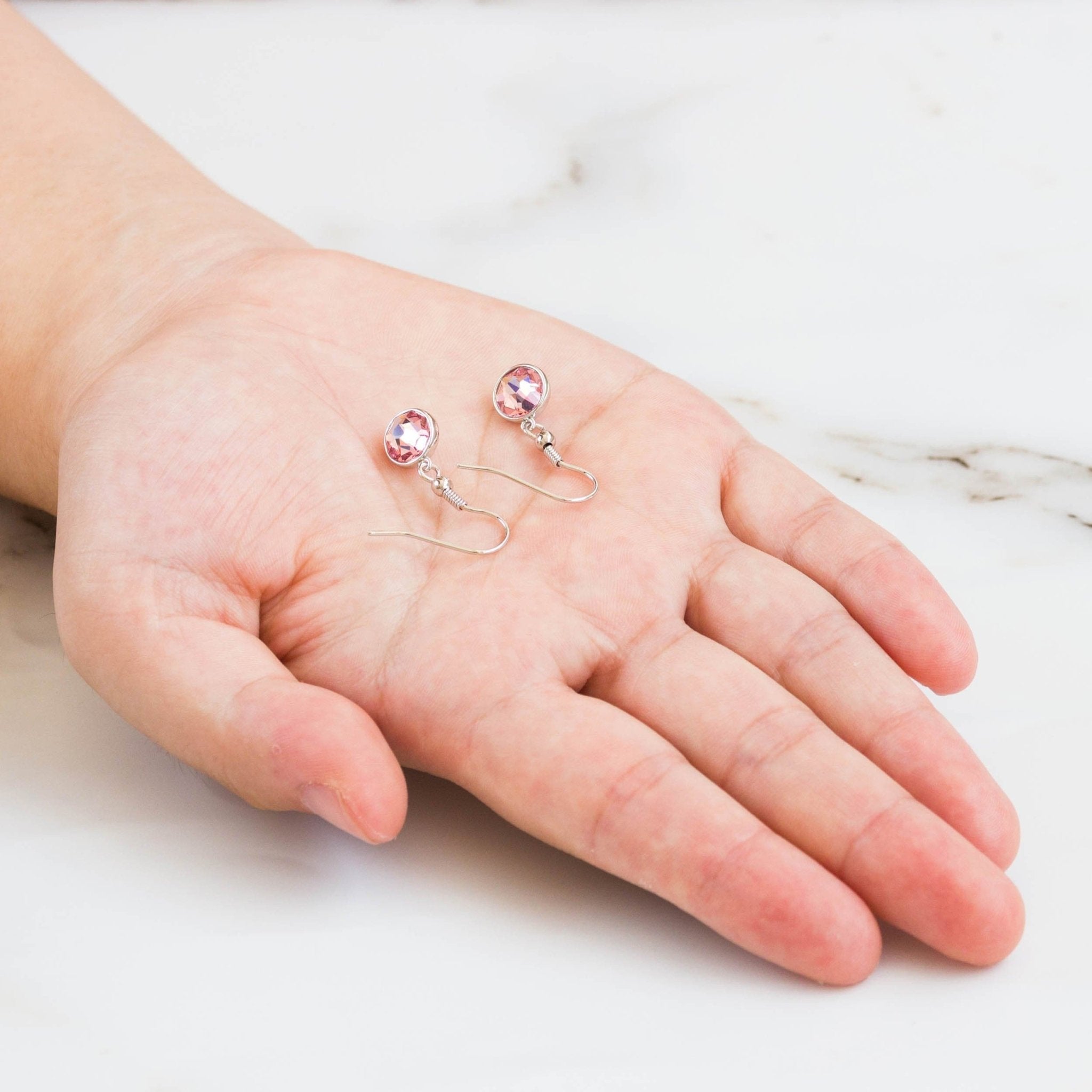 October Birthstone Drop Earrings Created with Tourmaline Zircondia® Crystals