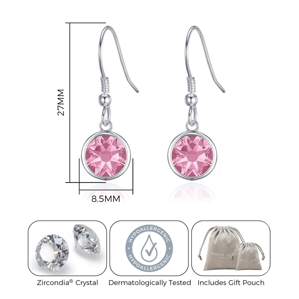 October Birthstone Drop Earrings Created with Tourmaline Zircondia® Crystals