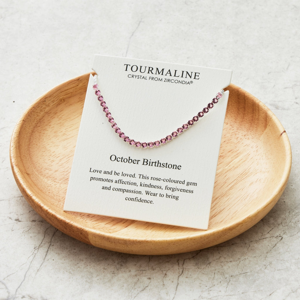 October Birthstone Friendship Slider Bracelet with Tourmaline Zircondia® Crystals