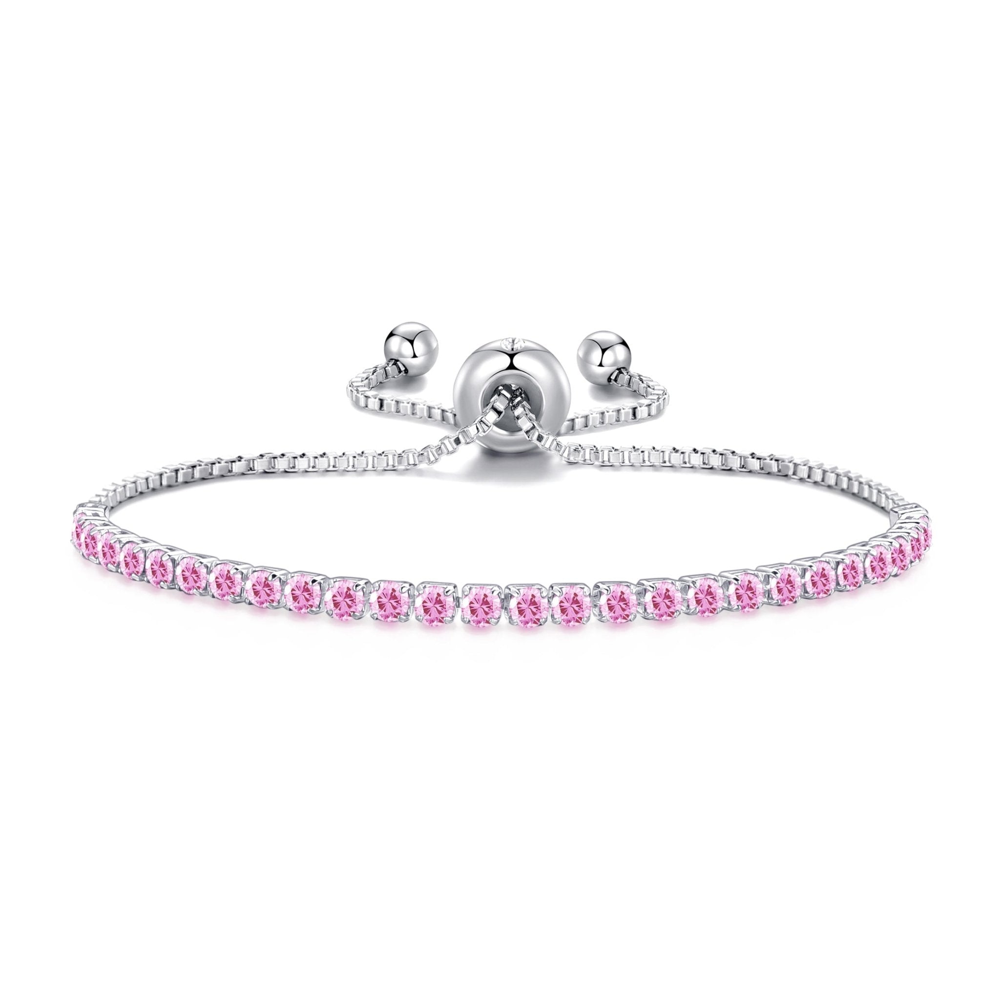 October Birthstone Friendship Slider Bracelet with Tourmaline Zircondia® Crystals