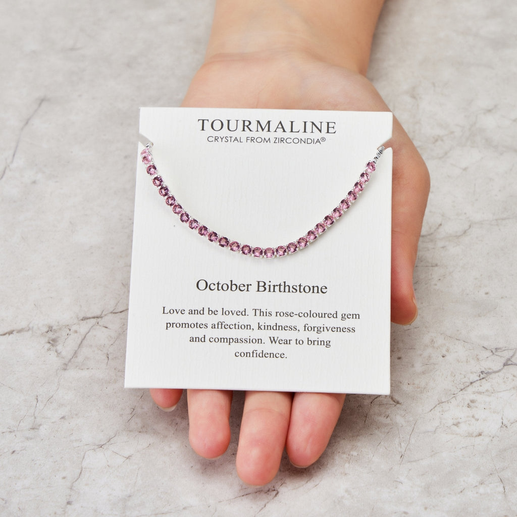 October Birthstone Friendship Slider Bracelet with Tourmaline Zircondia® Crystals