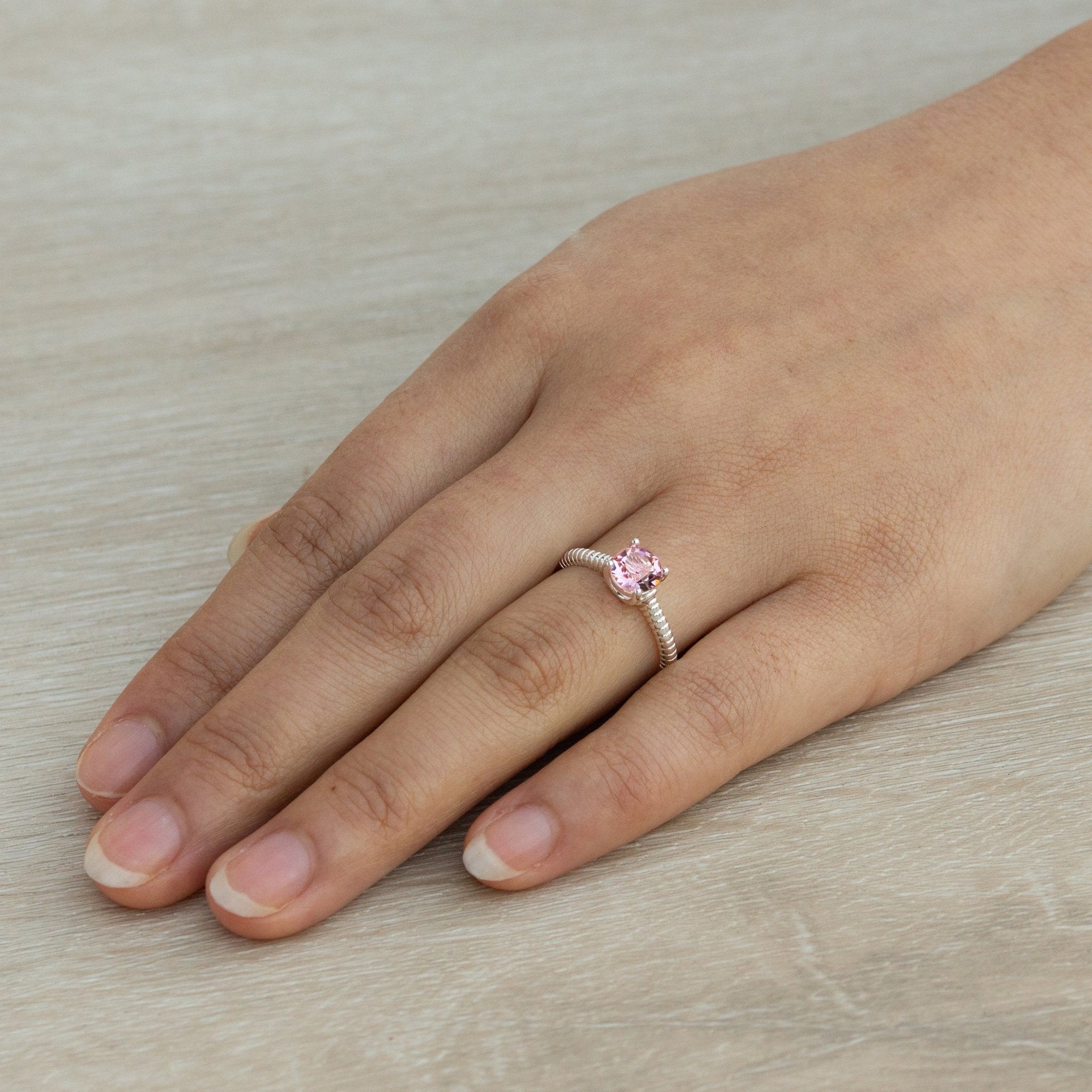 October (Tourmaline) Adjustable Birthstone Ring Created with Zircondia® Crystals