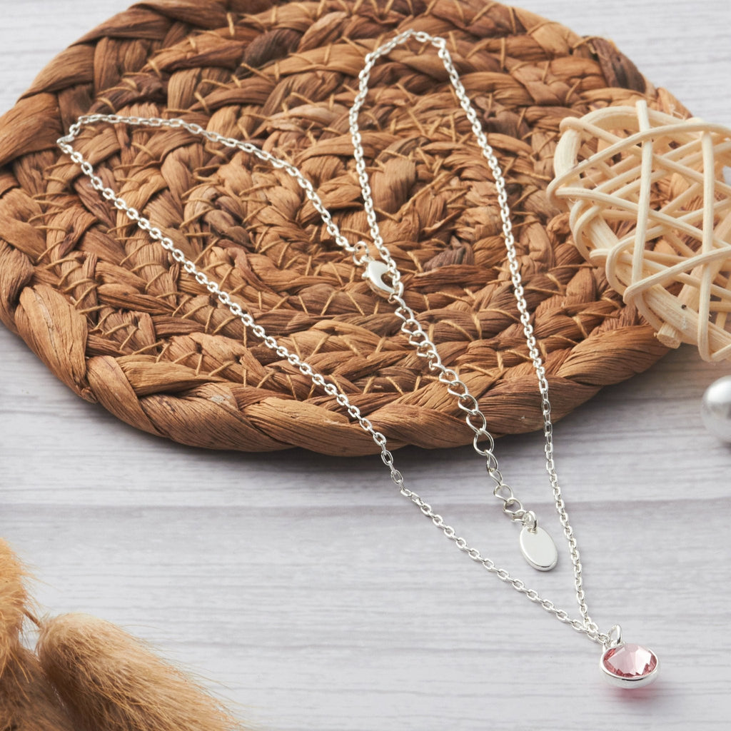 October (Tourmaline) Birthstone Necklace Created with Zircondia® Crystals