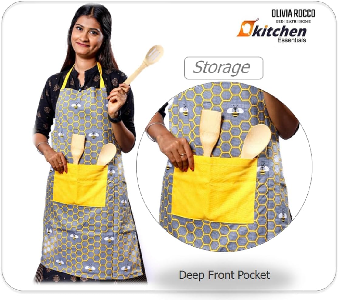OLIVIA ROCCO Kitchen Sets With Apron Double Oven Gloves Towel Set Oven Mitts Pot Holder