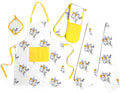 OLIVIA ROCCO Kitchen Sets With Apron Double Oven Gloves Towel Set Oven Mitts Pot Holder