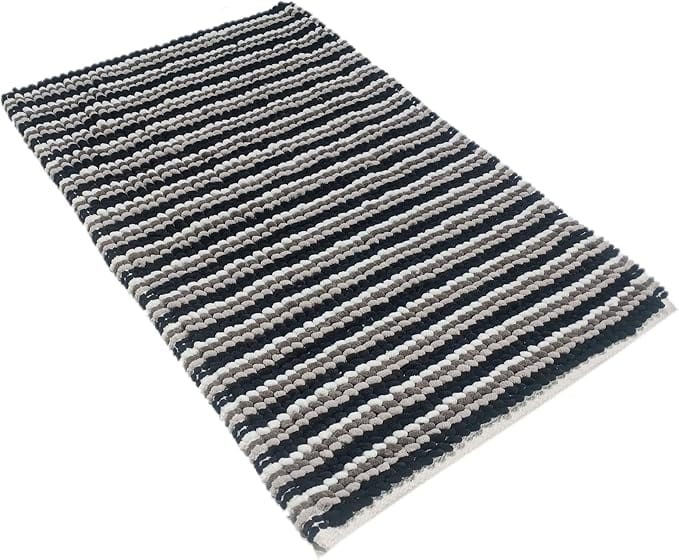 OLIVIA ROCCO Amalfi 2 Piece Bath Mat Set 100% Cotton Jumbo Plush Absorbent Pedestal Bath