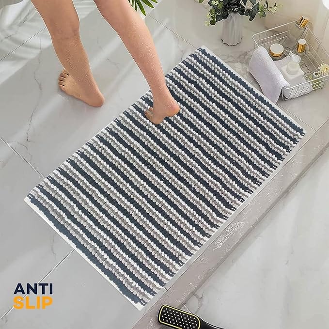 OLIVIA ROCCO Amalfi 2 Piece Bath Mat Set 100% Cotton Jumbo Plush Absorbent Pedestal Bath