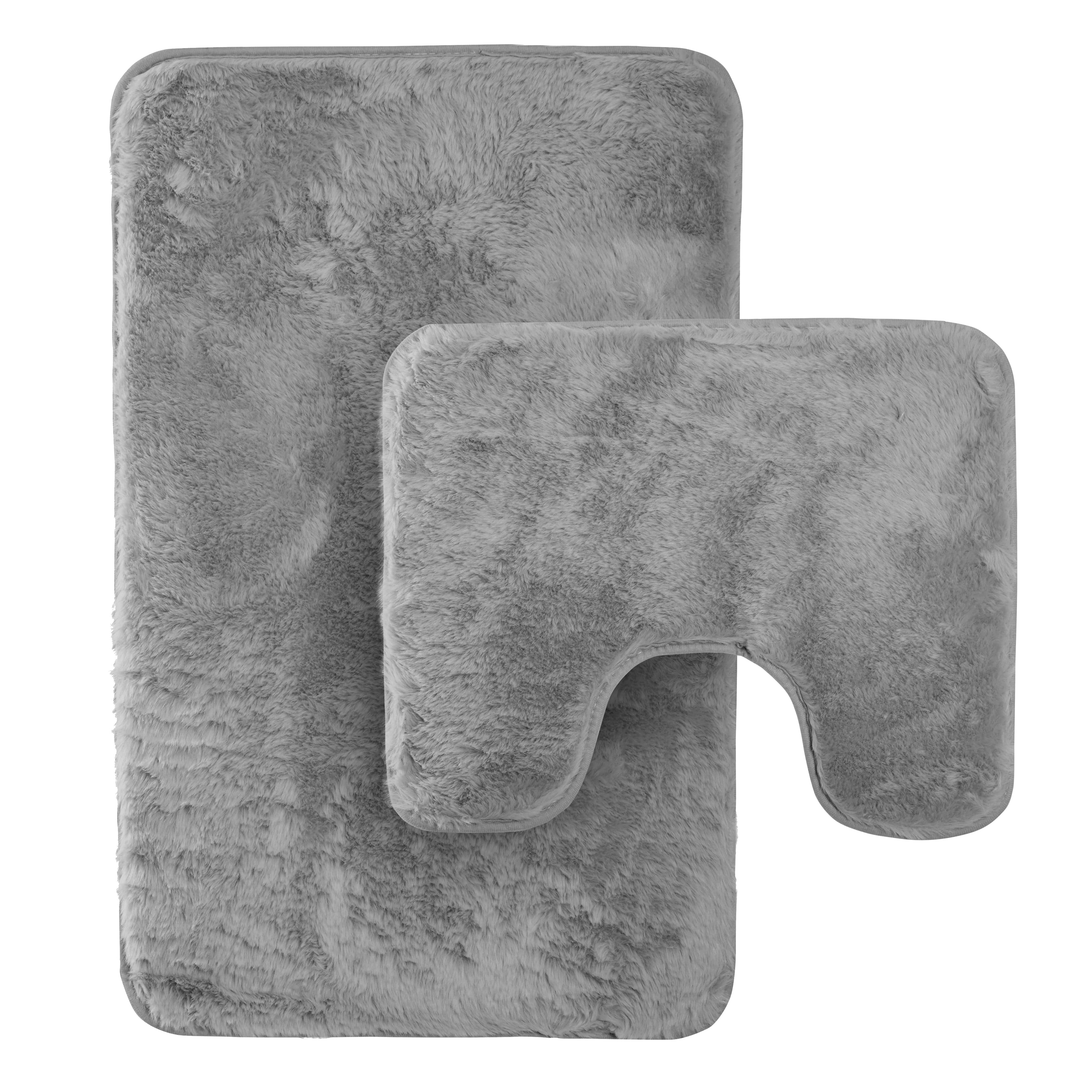 OLIVIA ROCCO 2 Piece Bath Mat Set Non Slip Super Absorbent Quick Dry Extra Soft Plush Rug