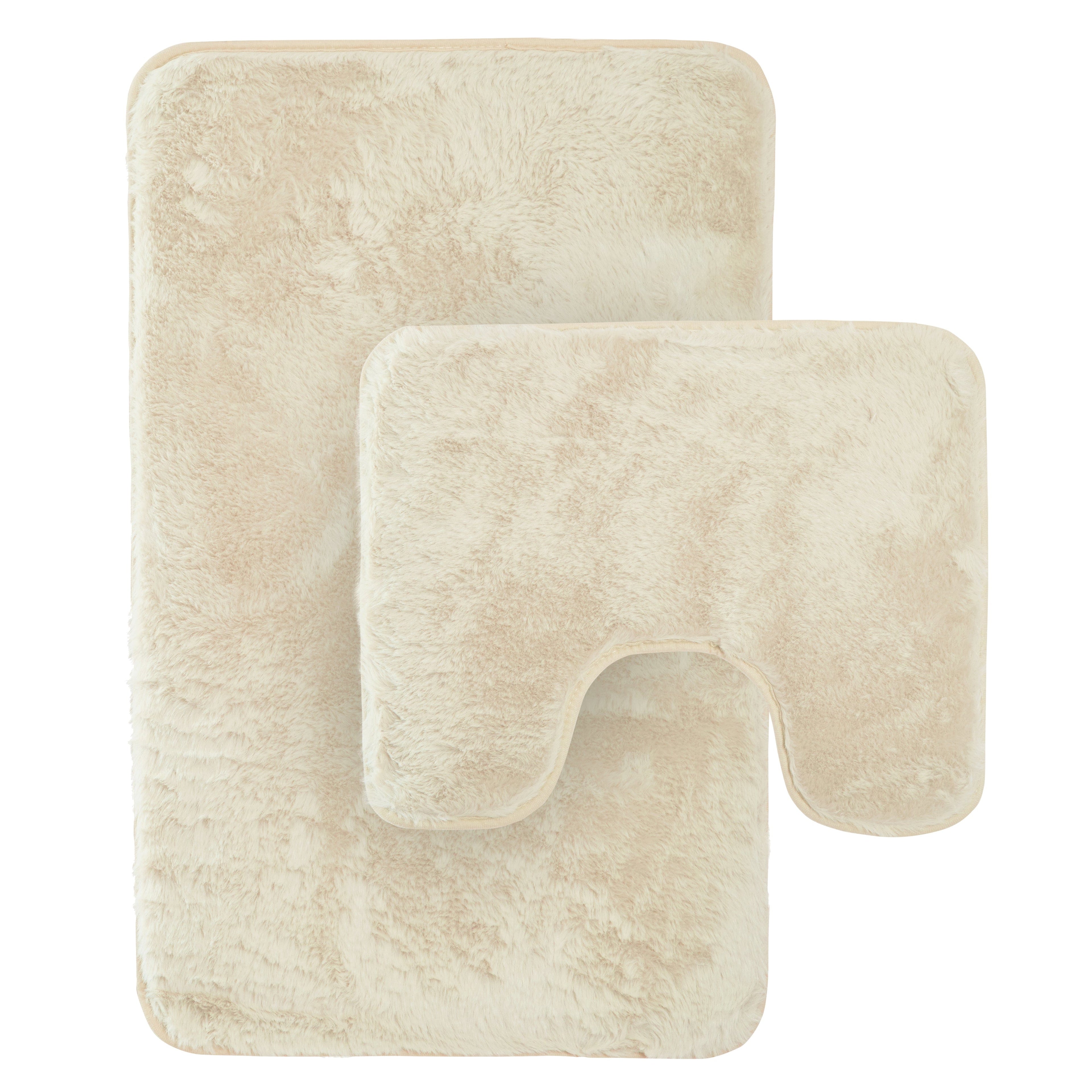 OLIVIA ROCCO 2 Piece Bath Mat Set Non Slip Super Absorbent Quick Dry Extra Soft Plush Rug