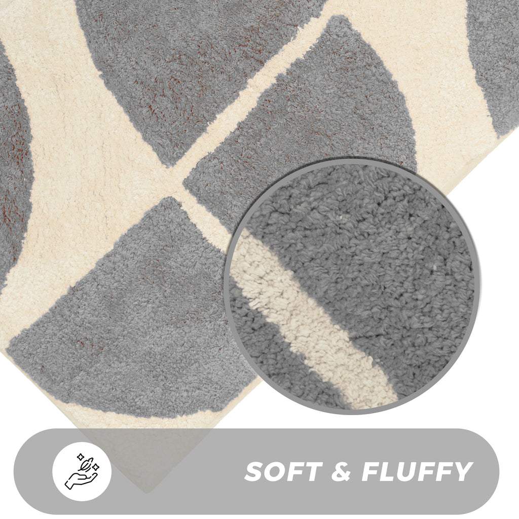 OLIVIA ROCCO Stockholm Bath Mat Non Slip Backing Super Soft Water Absorbent Cotton Blend