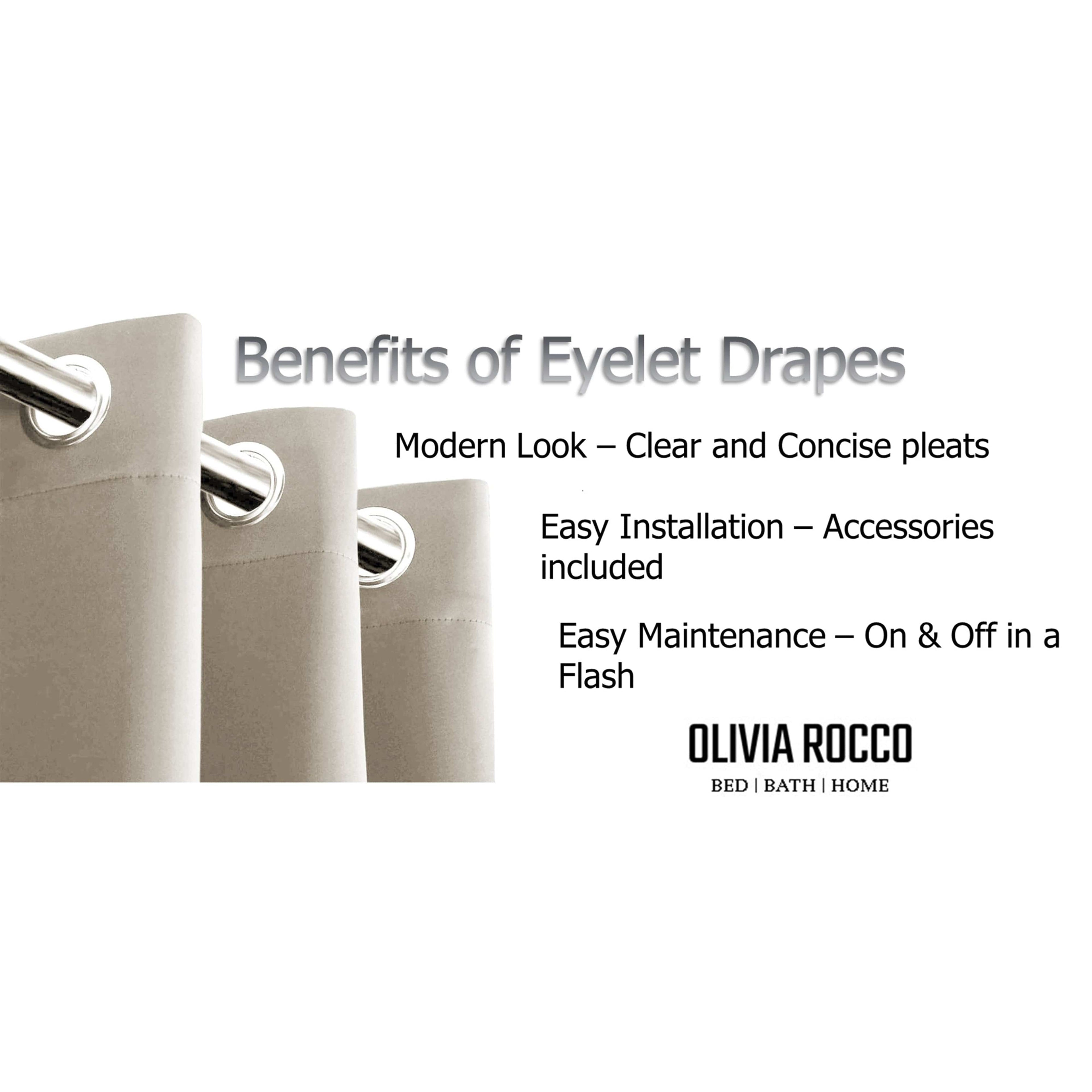 OLIVIA ROCCO Blackout Thermal Eyelet Curtains Natural colour Energy Efficient Ring Top