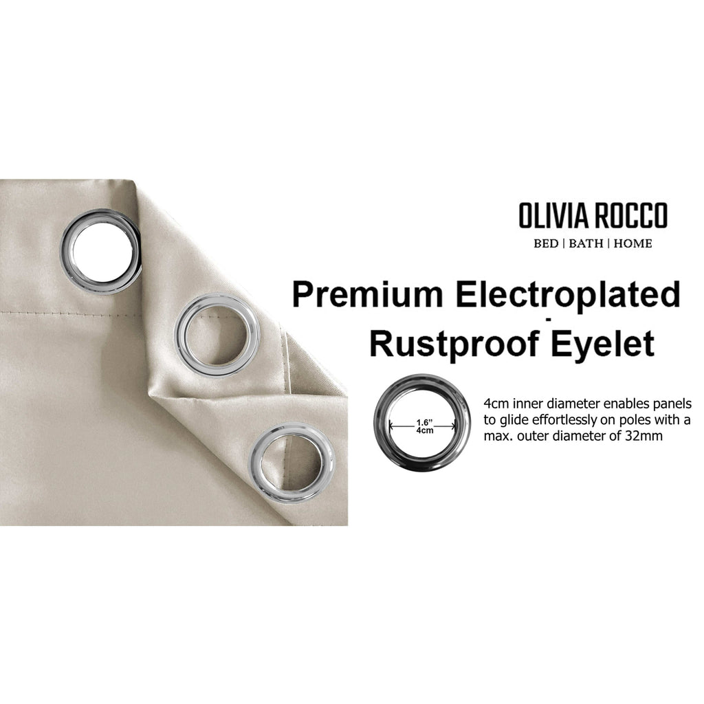 OLIVIA ROCCO Blackout Thermal Eyelet Curtains Natural colour Energy Efficient Ring Top
