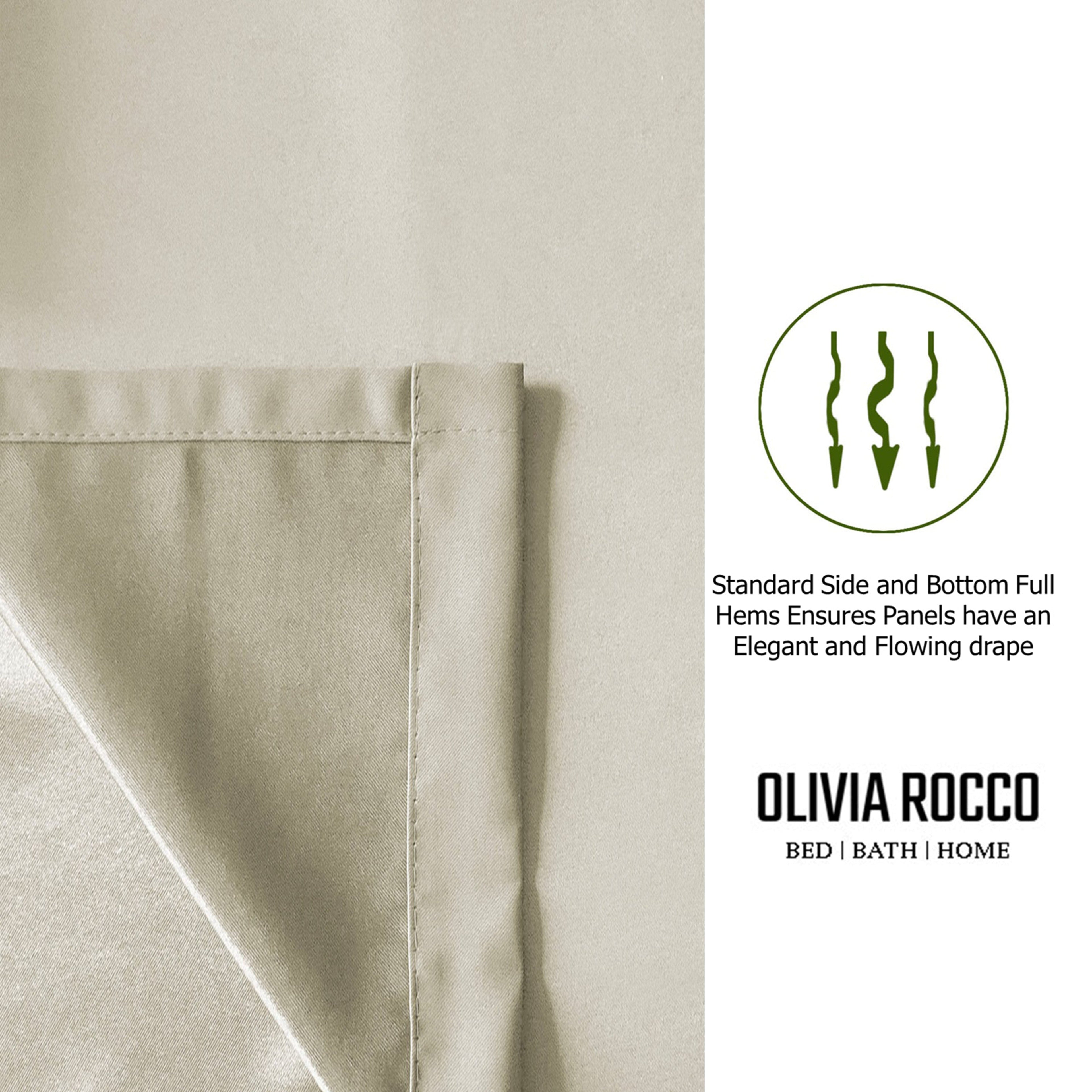 OLIVIA ROCCO Blackout Thermal Eyelet Curtains Natural colour Energy Efficient Ring Top