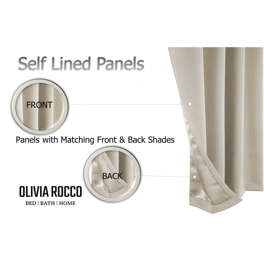 OLIVIA ROCCO Blackout Thermal Eyelet Curtains Natural colour Energy Efficient Ring Top