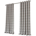 OLIVIA ROCCO Luxe Geo Velvet Eyelet Curtains Champagne Thermal Insulated Soundproof