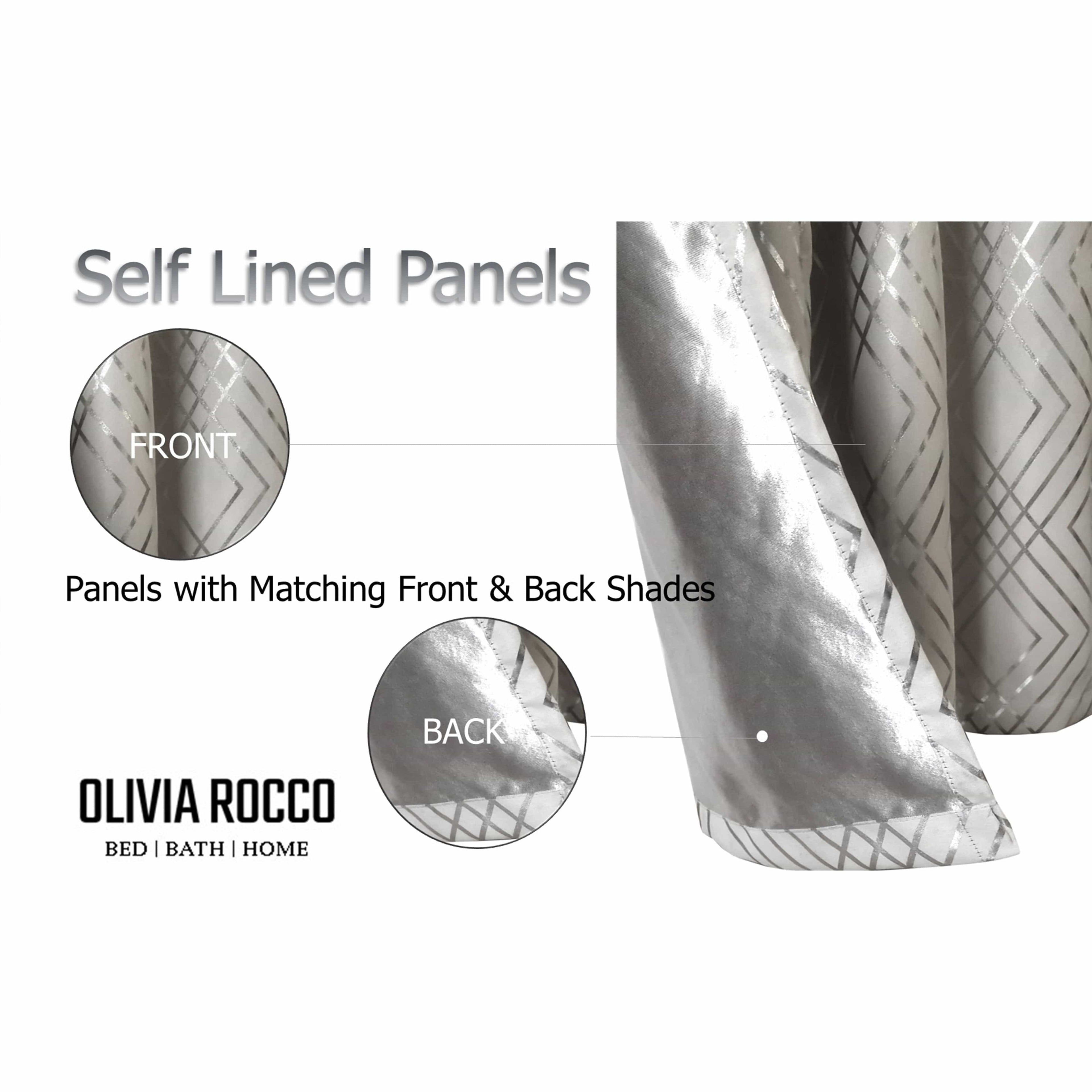 OLIVIA ROCCO Geometric Sparkle Blackout Curtains Natural Thermal Insulated Eyelet Ring Top