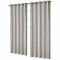 OLIVIA ROCCO Geometric Sparkle Blackout Curtains Natural Thermal Insulated Eyelet Ring Top