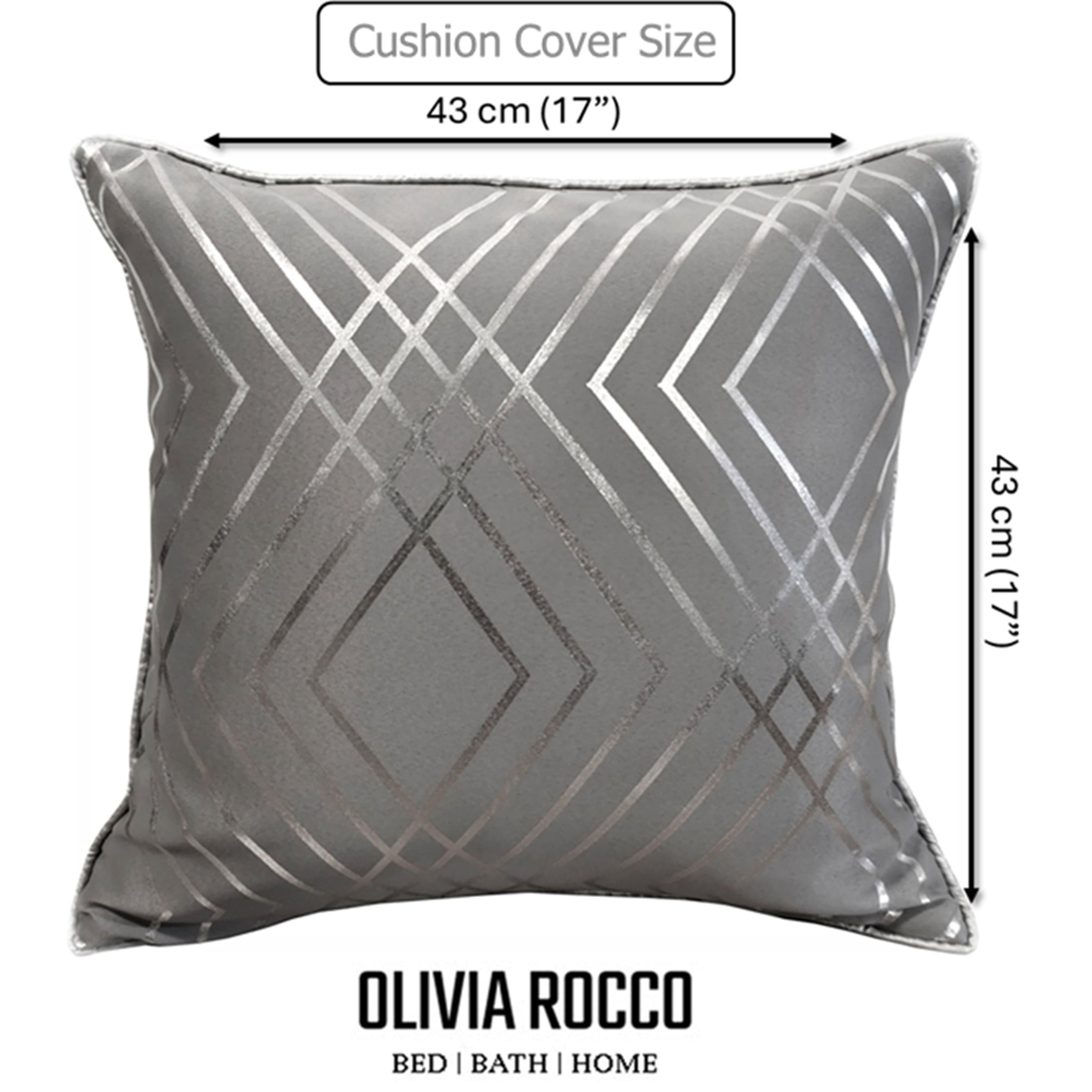 OLIVIA ROCCO Geo Sparkle Geometric Silver Cushion Covers 2 Pack For Sofa Bedroom Refresh Sofa Accent