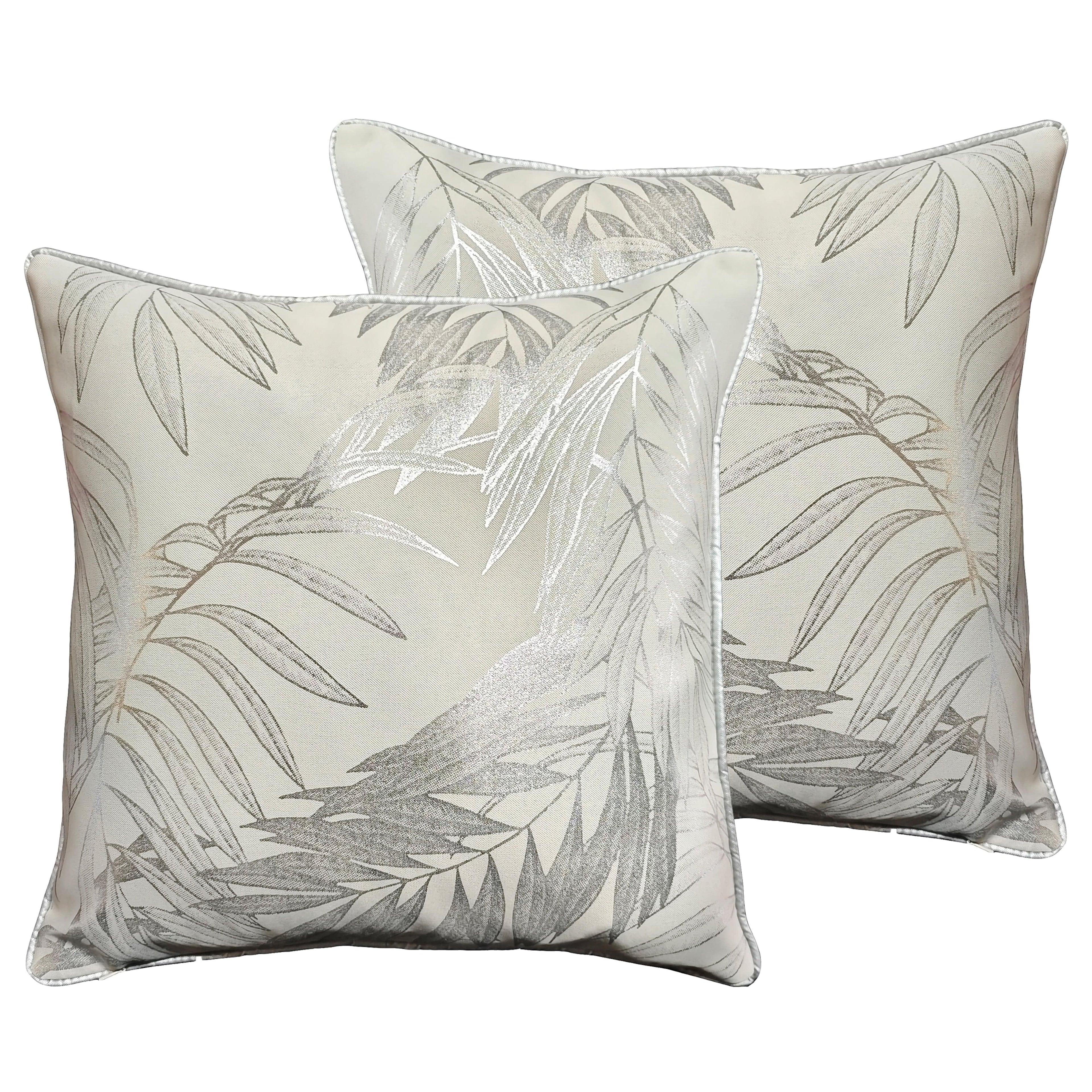 OLIVIA ROCCO Leaf Sparkle Cushion Covers 2 Pack Leaf Natural Modern Decorative Throw
