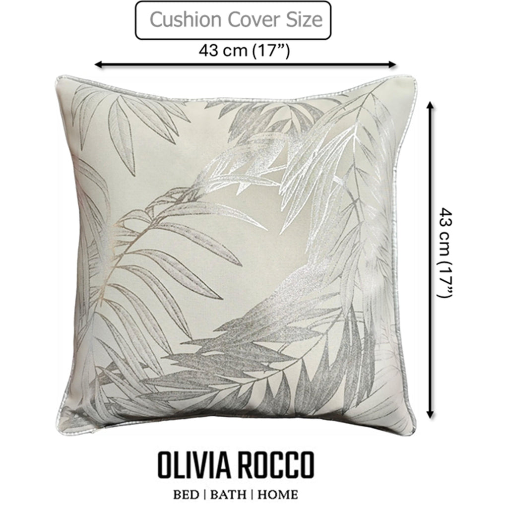 OLIVIA ROCCO Leaf Sparkle Cushion Covers 2 Pack Leaf Natural Modern Decorative Throw